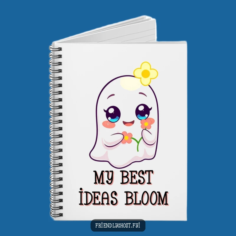 Funny Ghost Flower Bearer Notebook: Jot Down Kind Thoughts, Hilarious Cover for Dreamers