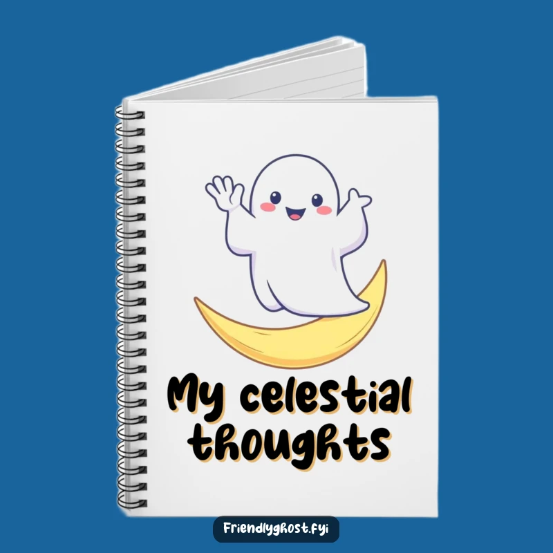 Funny Ghost Moon Wave Notebook: Spooky Greeting Journal, Perfect Gift for Writers