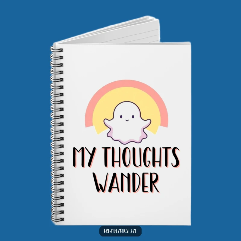 Funny Tiny Ghost Rainbow Notebook: Jot Down Spectral Thoughts Joyfully