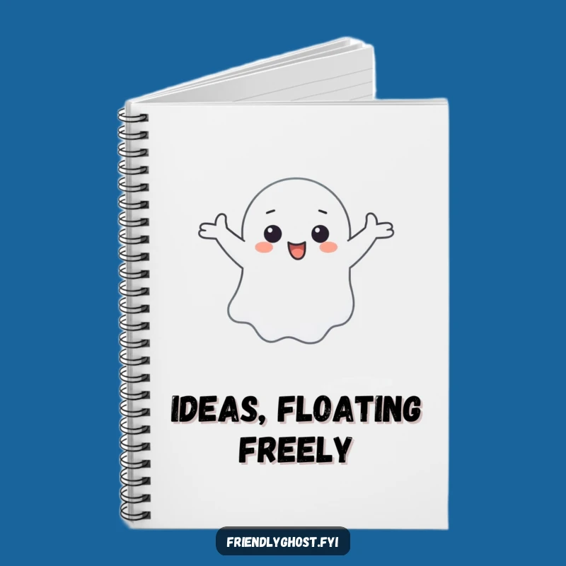 Funny Floating Ghost Notebook - Jot Down Ideas with Happy Spirit Gift