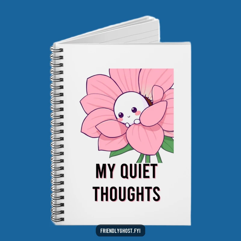 Funny Shy Ghost Flower Notebook: Playful Character Journal for Notes