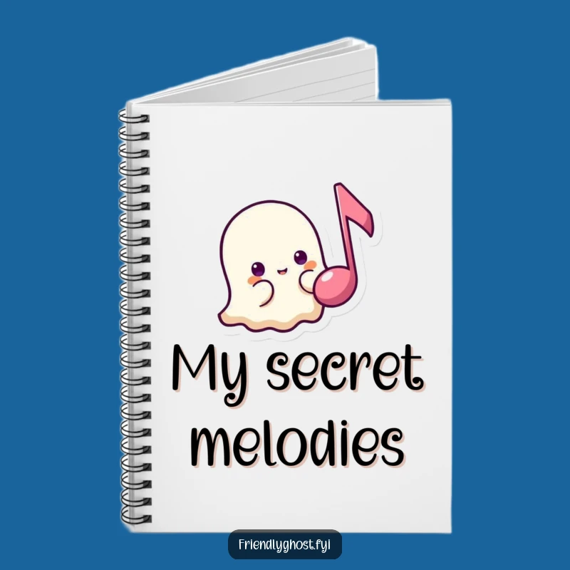 Funny Shy Ghost Music Notebook: Peeking Journal, Gentle Notes