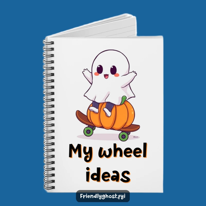 Funny Ghost Pumpkin Skateboard Notebook: Journal Your Adventures
