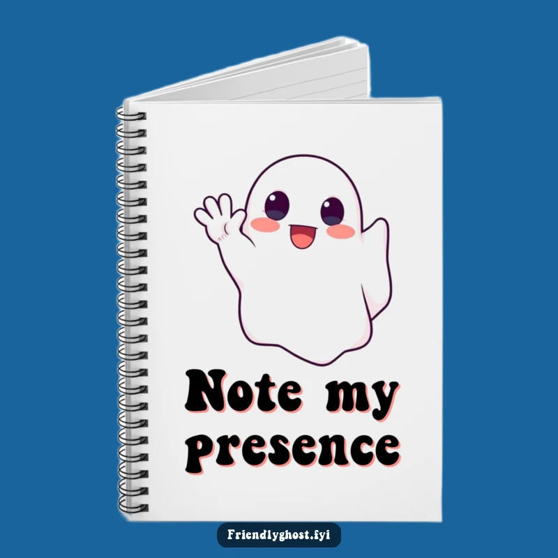 Funny Cute Ghost Waving Notebook: Jot Down Friendly Spectral Thoughts
