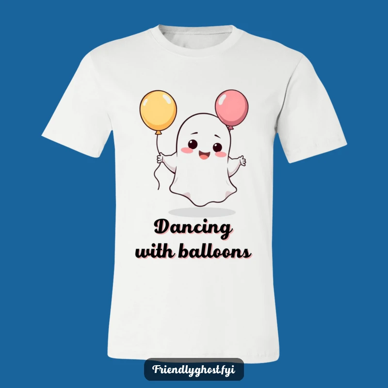 Funny Giggling Ghost Balloon T-Shirt: Silly Character Tee for Parties