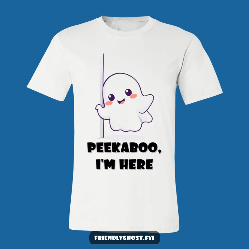 Funny Charming Ghost Peek T-Shirt - Hilarious & Cute Spooky Apparel