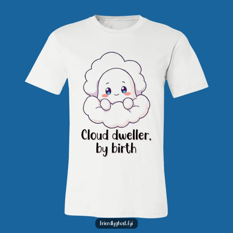 Funny Ghost Cloud Peek T-Shirt: Curious Spirit Tee, Perfect Funny Gift