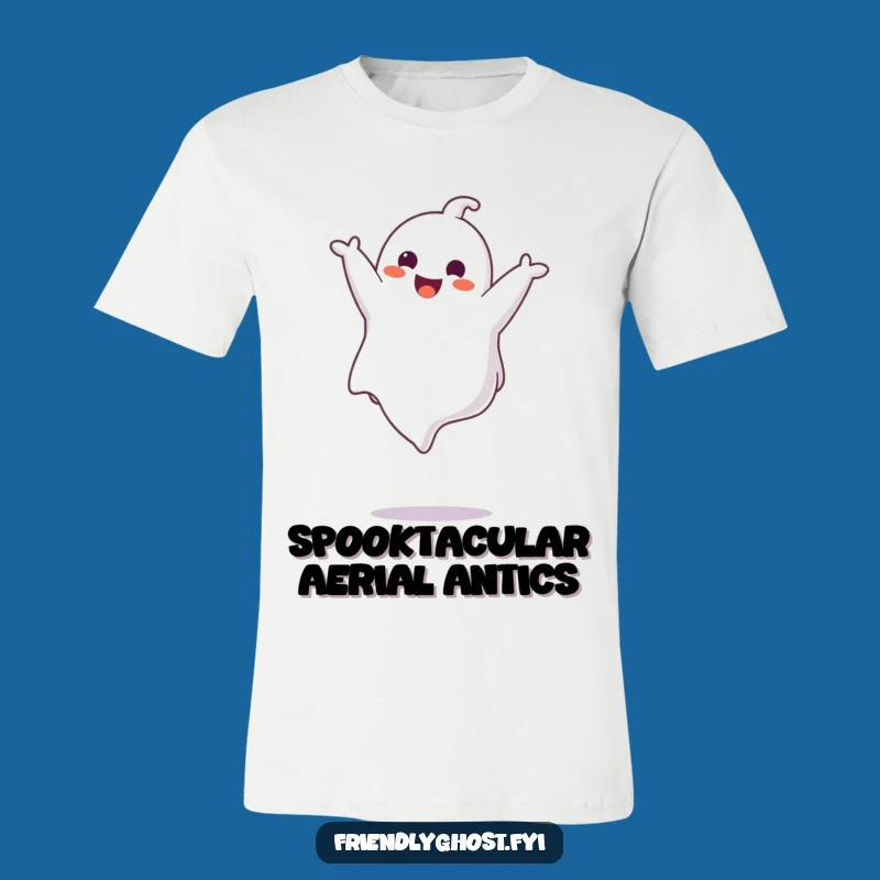 Funny Ghost Doing a Somesault T-Shirt - Comical Spirit Apparel Gift