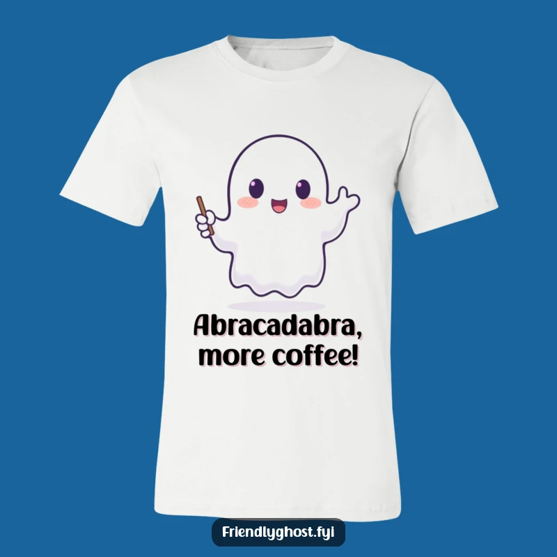 Funny Ghost Waving Wand Tee - Magical & Playful T-Shirt Gift