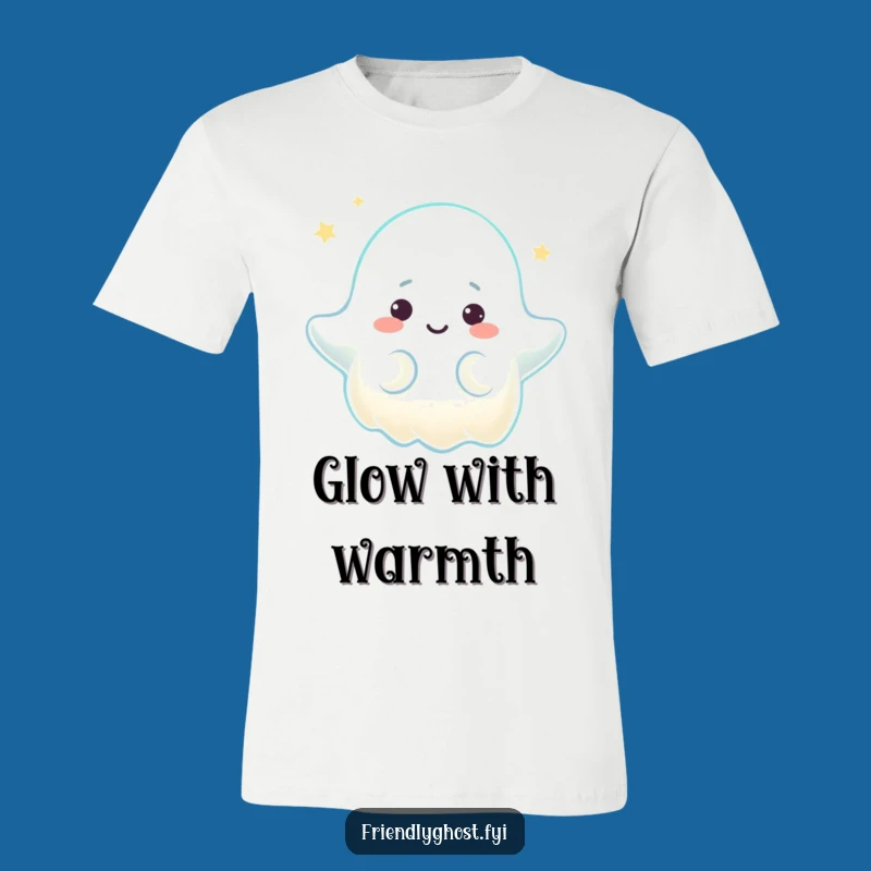 Funny Comforting Ghost T-Shirt - Warm Glow Character Tee for Peace