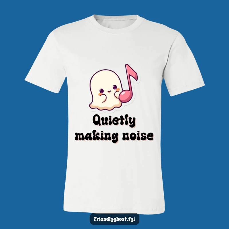 Funny Shy Ghost Music Tee: Peeking Phantom Shirt, Gentle Gift