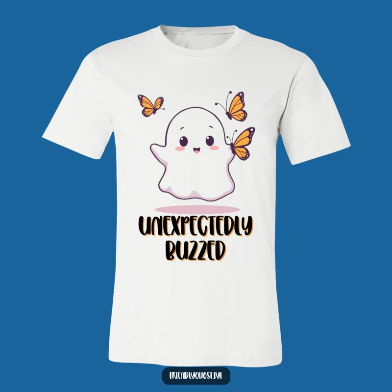 Funny Ghost Butterfly Surprise T-Shirt: Shocked Spookiness, Delightful Encounter, Perfect Gift