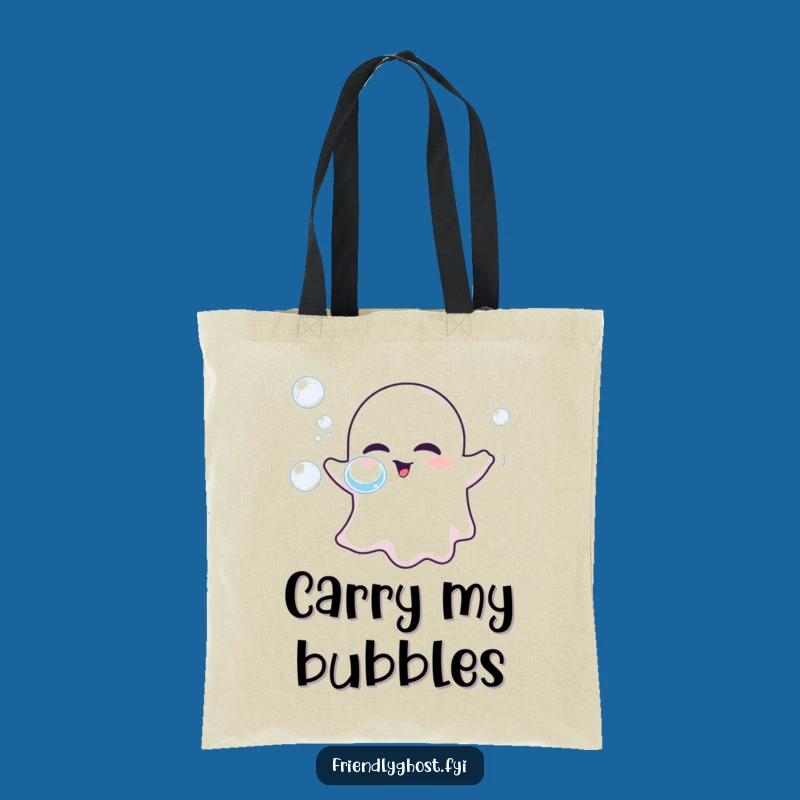 Funny Friendly Ghost Bubbles Tote Bag: Carry Your Playfulness Everywhere!