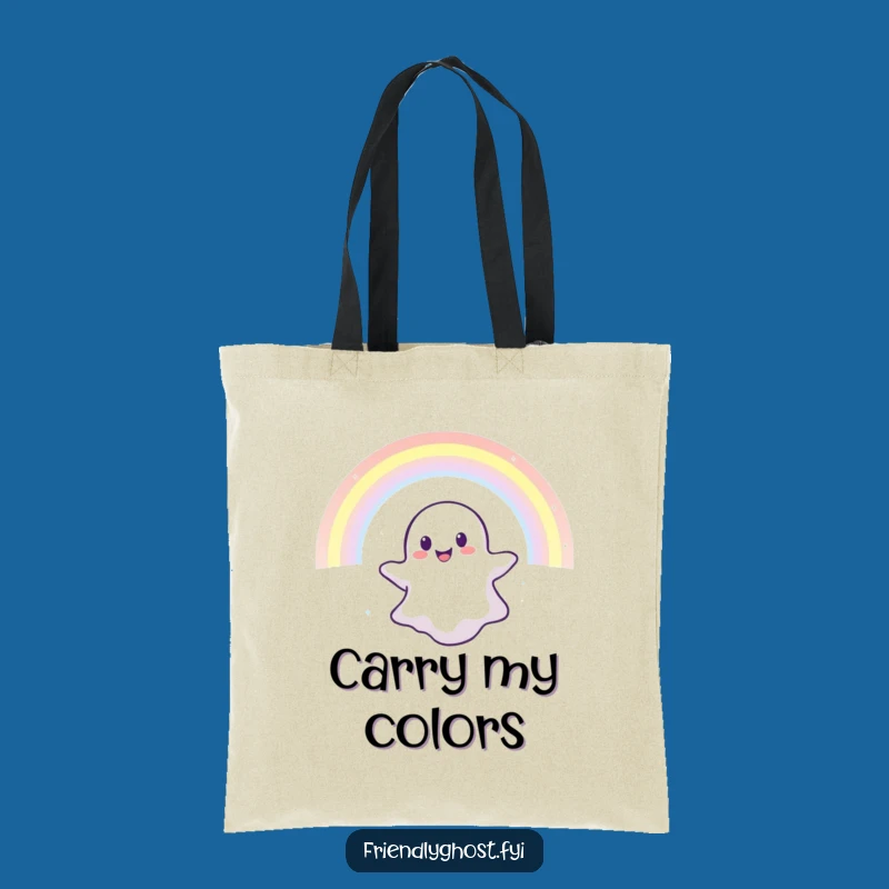 Funny Rainbow Ghost Tote Bag: Carry Your Magic Everywhere!