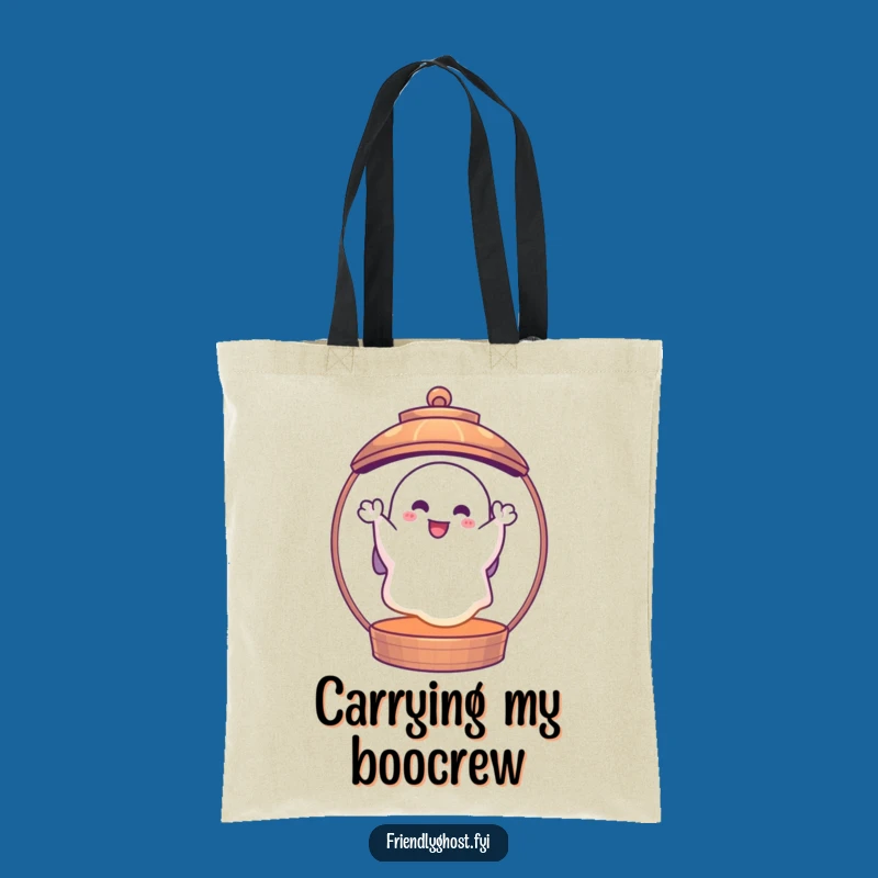 Funny Ghost Lantern Tote: Cheerful Waving Ghost Bag, Carry Your Fun
