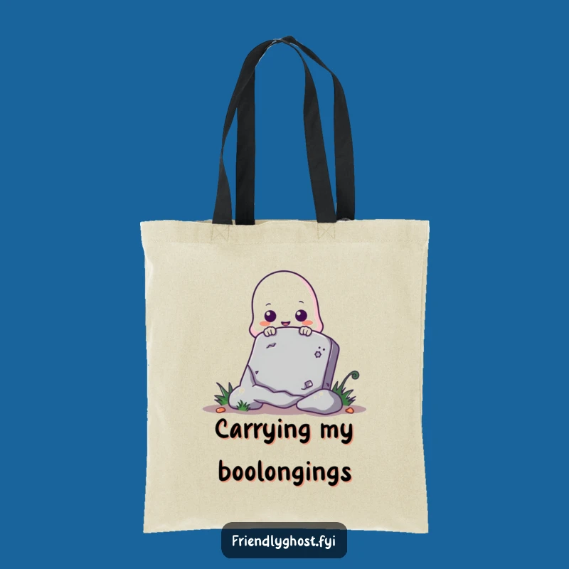 Funny Ghost Peeking Tombstone Tote Bag - Chic Spooky Accessory for Everyday Fun