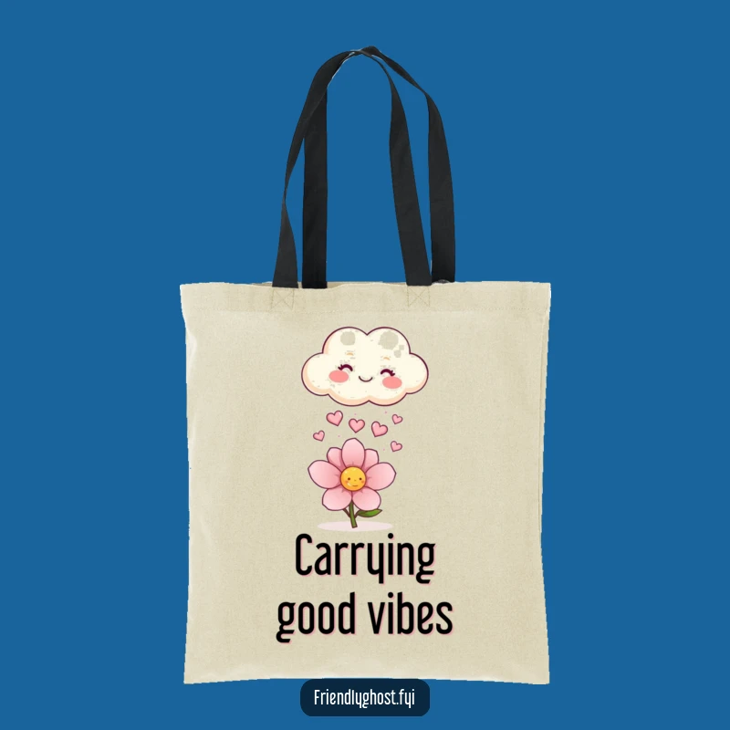 Funny Cloud Hearts Tote Bag: Happy Weather Carryall, Hilarious Sweet Gift
