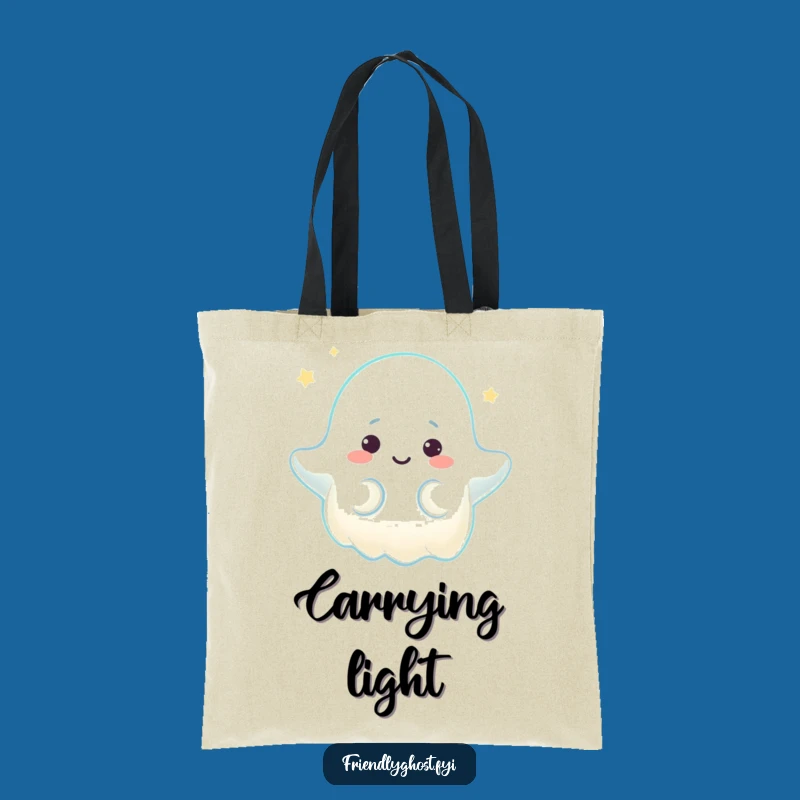 Funny Comforting Ghost Tote Bag - Carry Your Light with Warmth