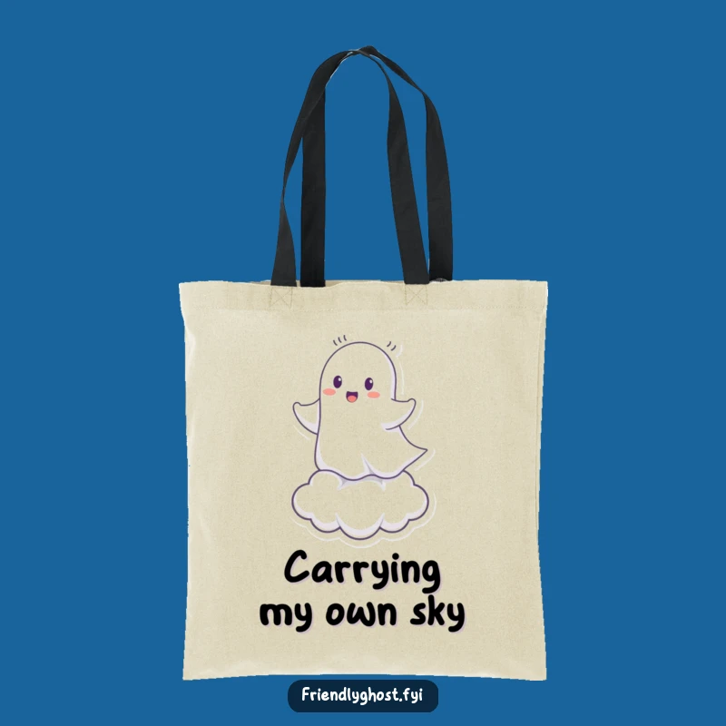 Funny Ghost Cloud Rider Tote Bag: Hauntingly Handy Humor for Everyday Adventures