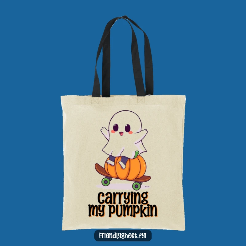 Funny Ghost Pumpkin Skateboard Tote Bag: Carry Your Spooky Style