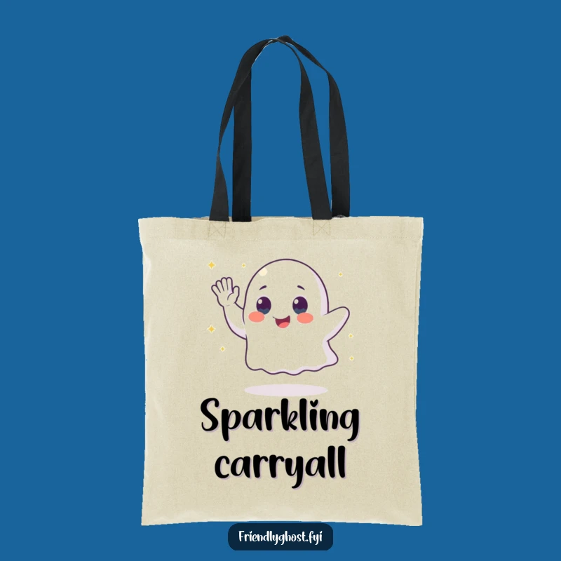 Funny Ghost Sparkle Tote Bag: Your Hilarious Accessory for Magical Errands