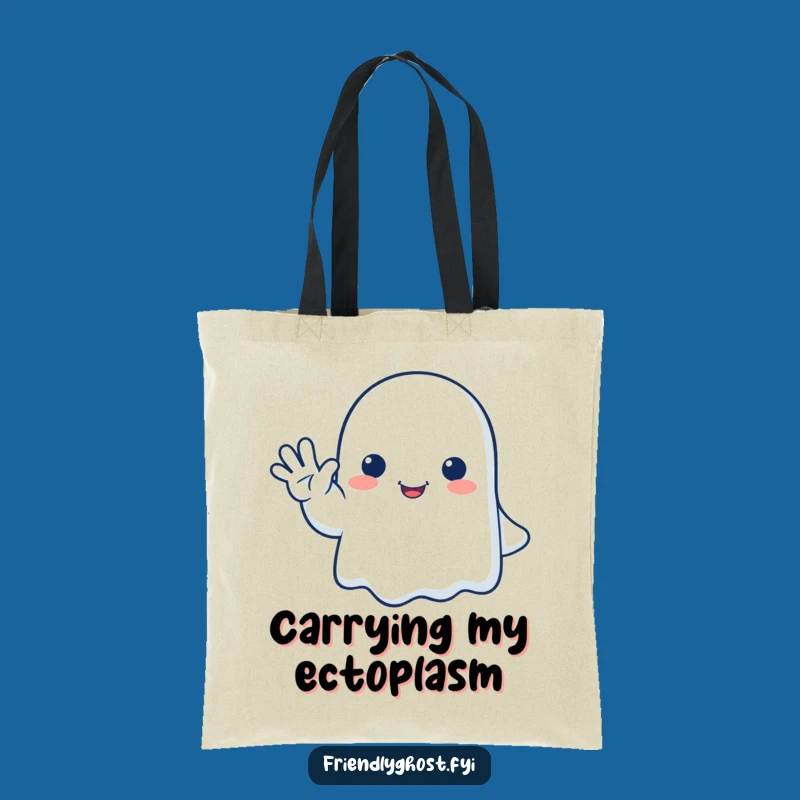 Funny Ghost Wave Tote Bag - Friendly Farewell Carryall, Perfect Gift