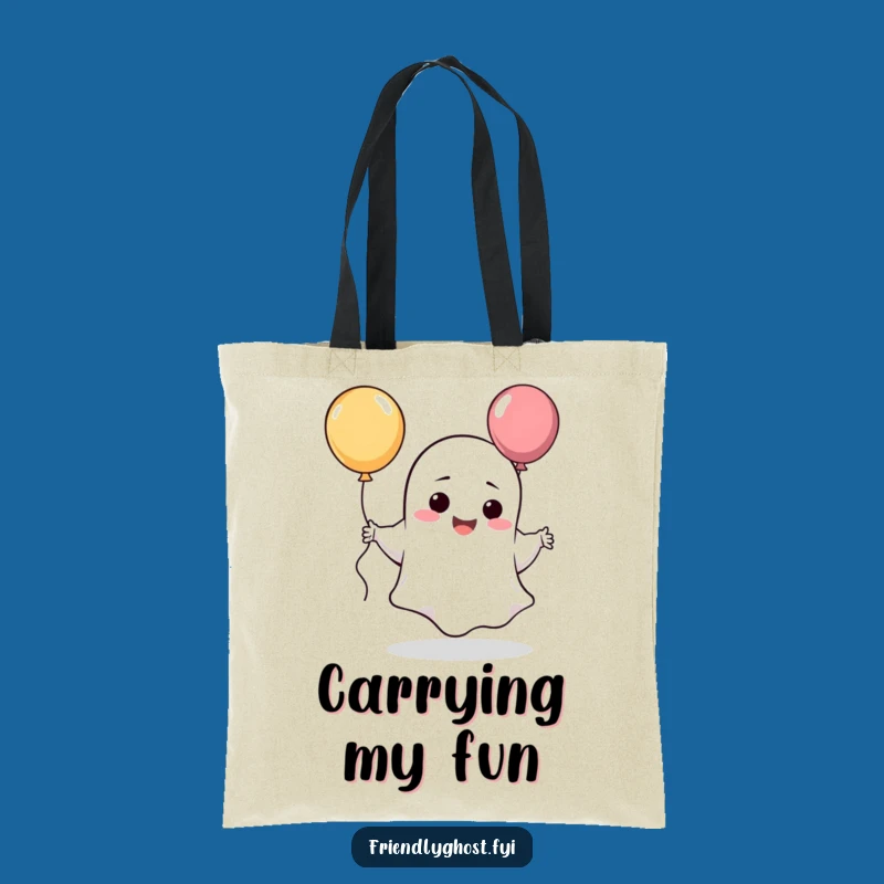 Funny Giggling Ghost Balloon Tote: Silly Character Carry-all for Fun
