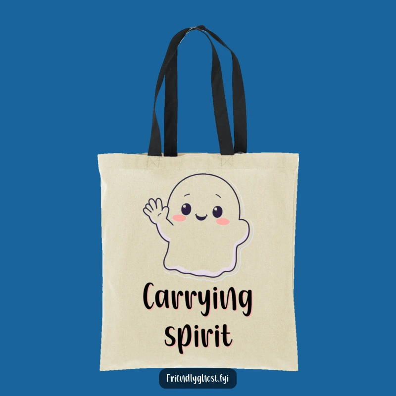 Funny Kawaii Ghost Waving Tote Bag - Cute & Practical Carryall Gift