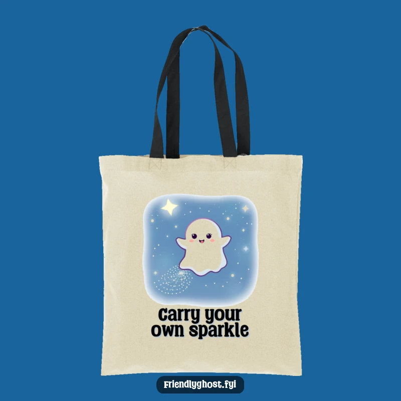 Funny Sparkling Ghost Path Tote Bag: Carry a Piece of the Night